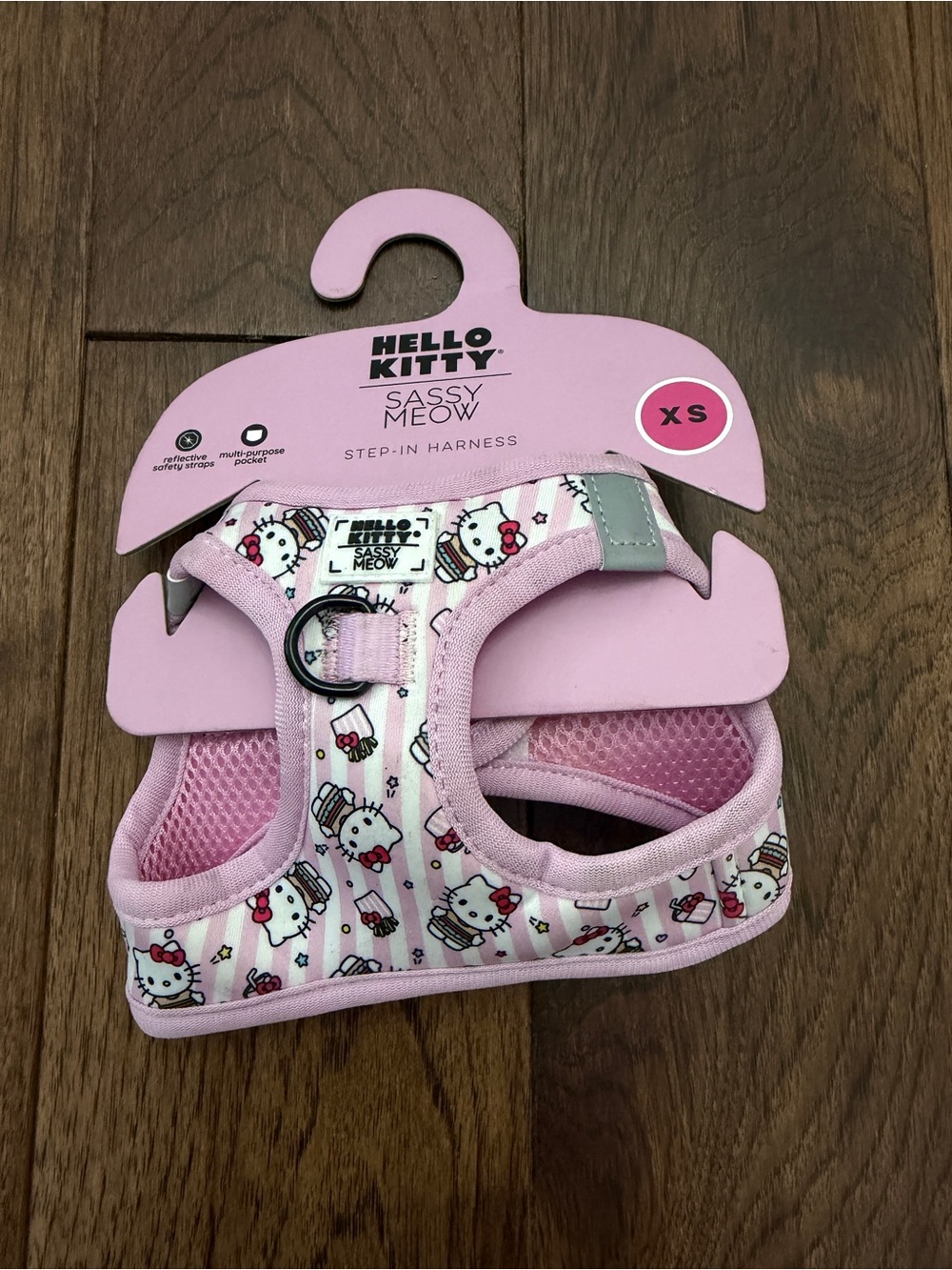 Sassy Meow Hello Kitty Step-In Vest Cat Harness Reflective XS Pink